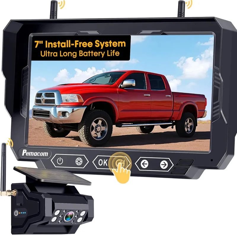 Trailer Magnetic Solar Wireless Backup Camera