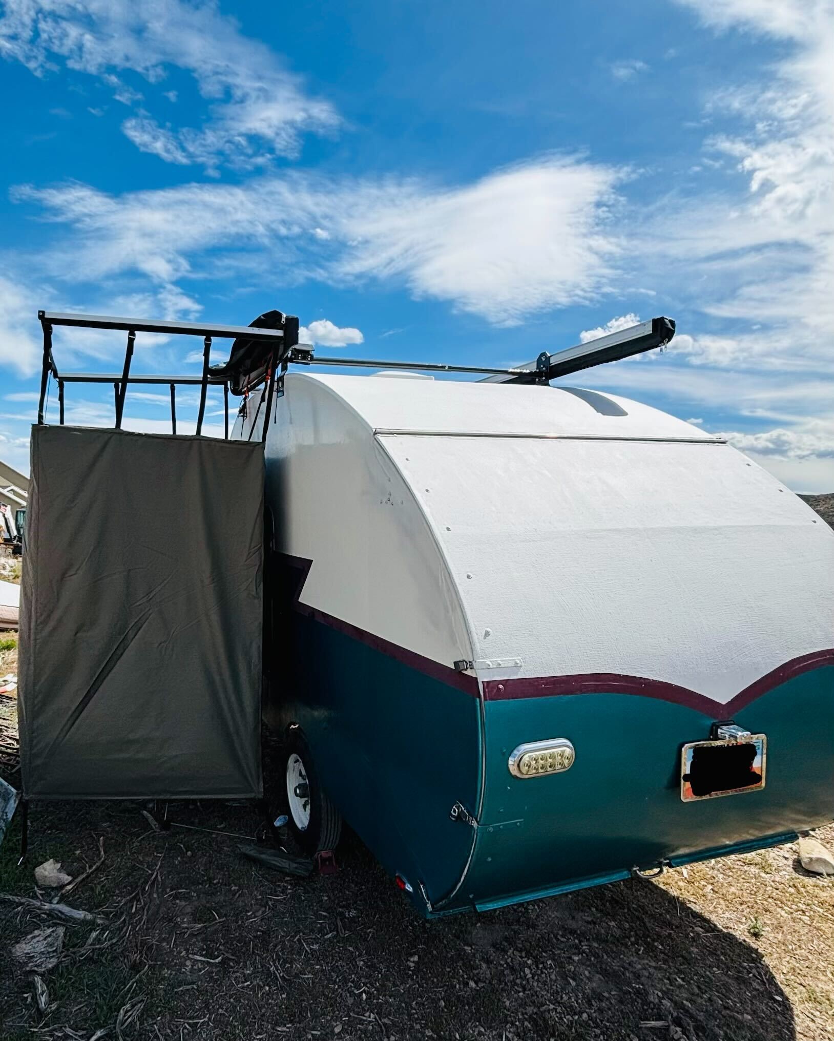 Pearl front three-quarter with awning closed