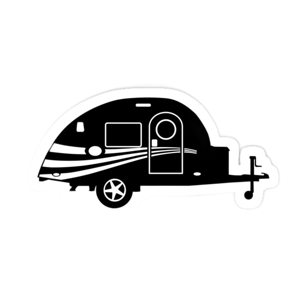 Teardrop camper diagram showing the classic profile shape
