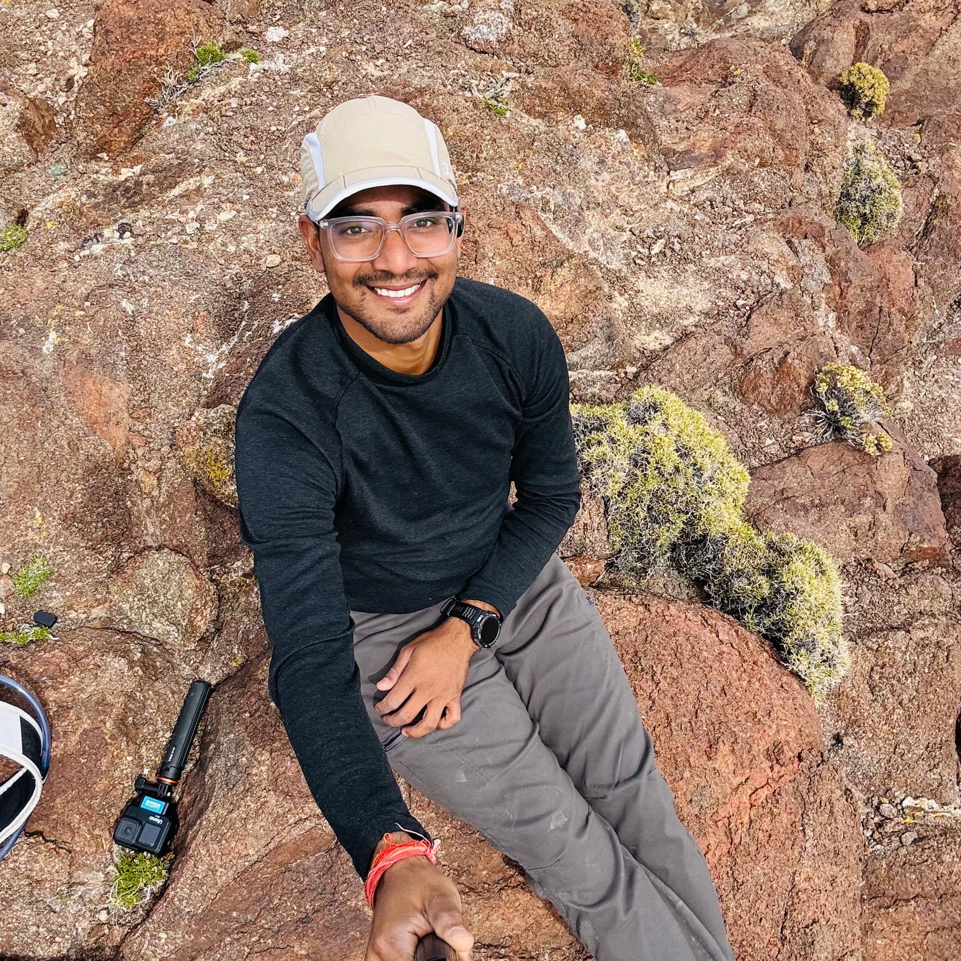 Very happy at the Volcano Peak summit